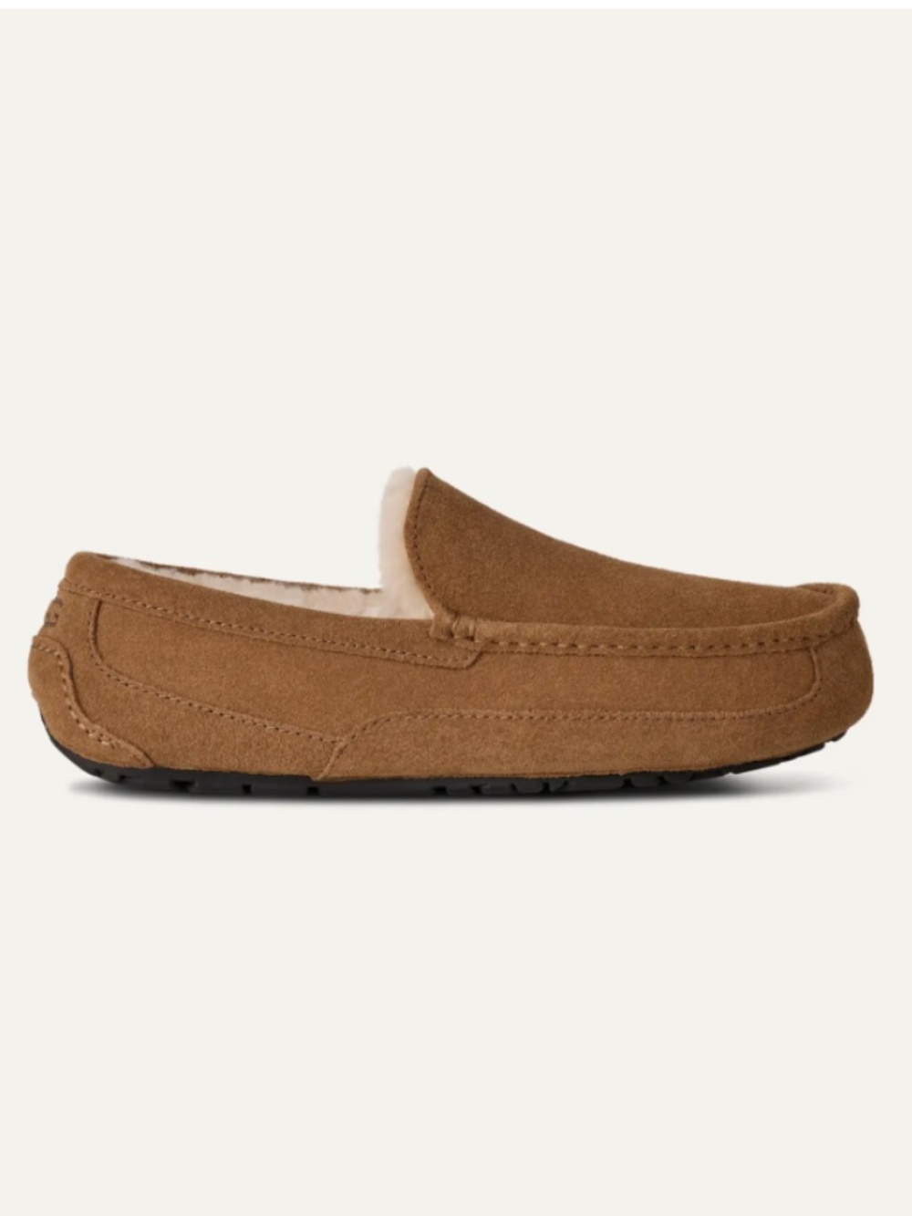 NWOT UGG Men's Ascot Chestnut Suede Fur Brown Slippers Size 8